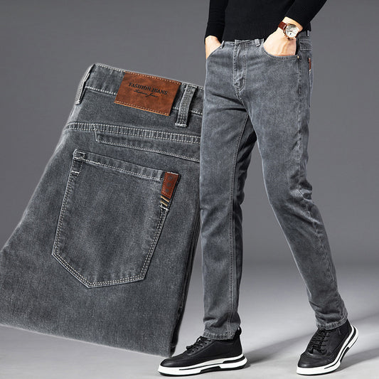 Men's Loose Straight Smoky Gray Jeans